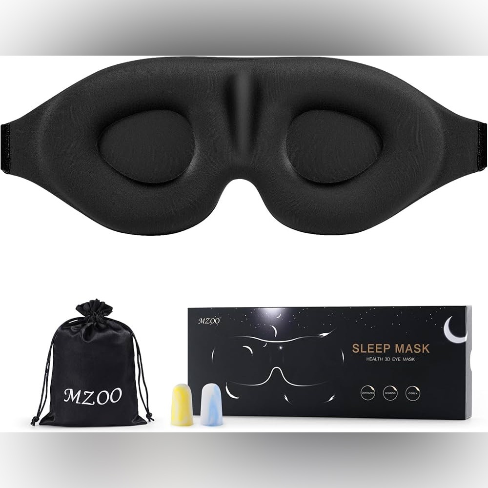 MZOO Luxury Sleep Eye Mask for Side Sleeper Men Women, Zero Eye Pressure 3D Slee
